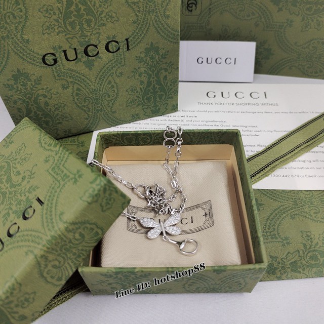 Gucci古奇專櫃爆款飾品古馳鑽蝴蝶項鏈 zgb2753